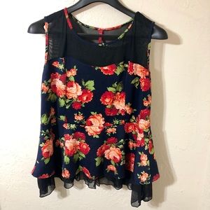 Peplum sleeveless blouse